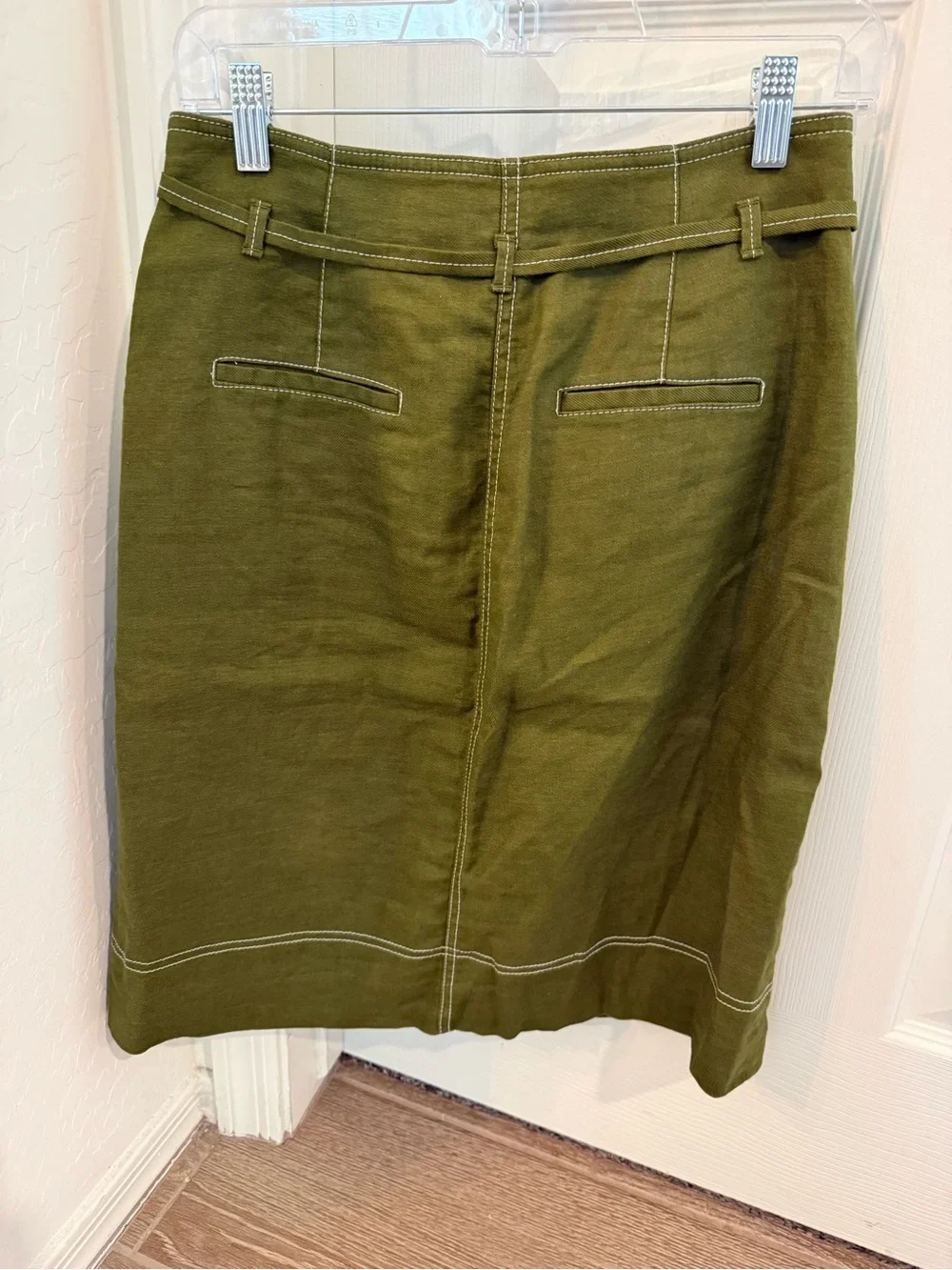 J. Crew Olive Green Button-Front Mini Skirt